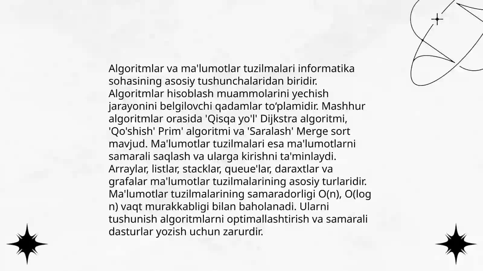 Algoritmlar va ma'lumotlar tuzilmalari 3