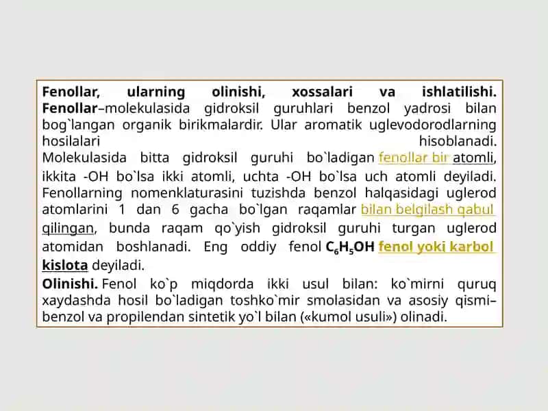 Fenollarning olinish usullari 3