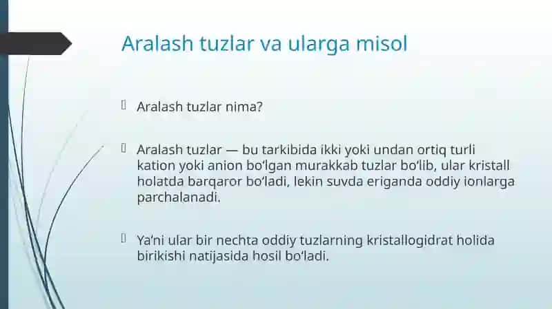 Aralash tuzlar . 3