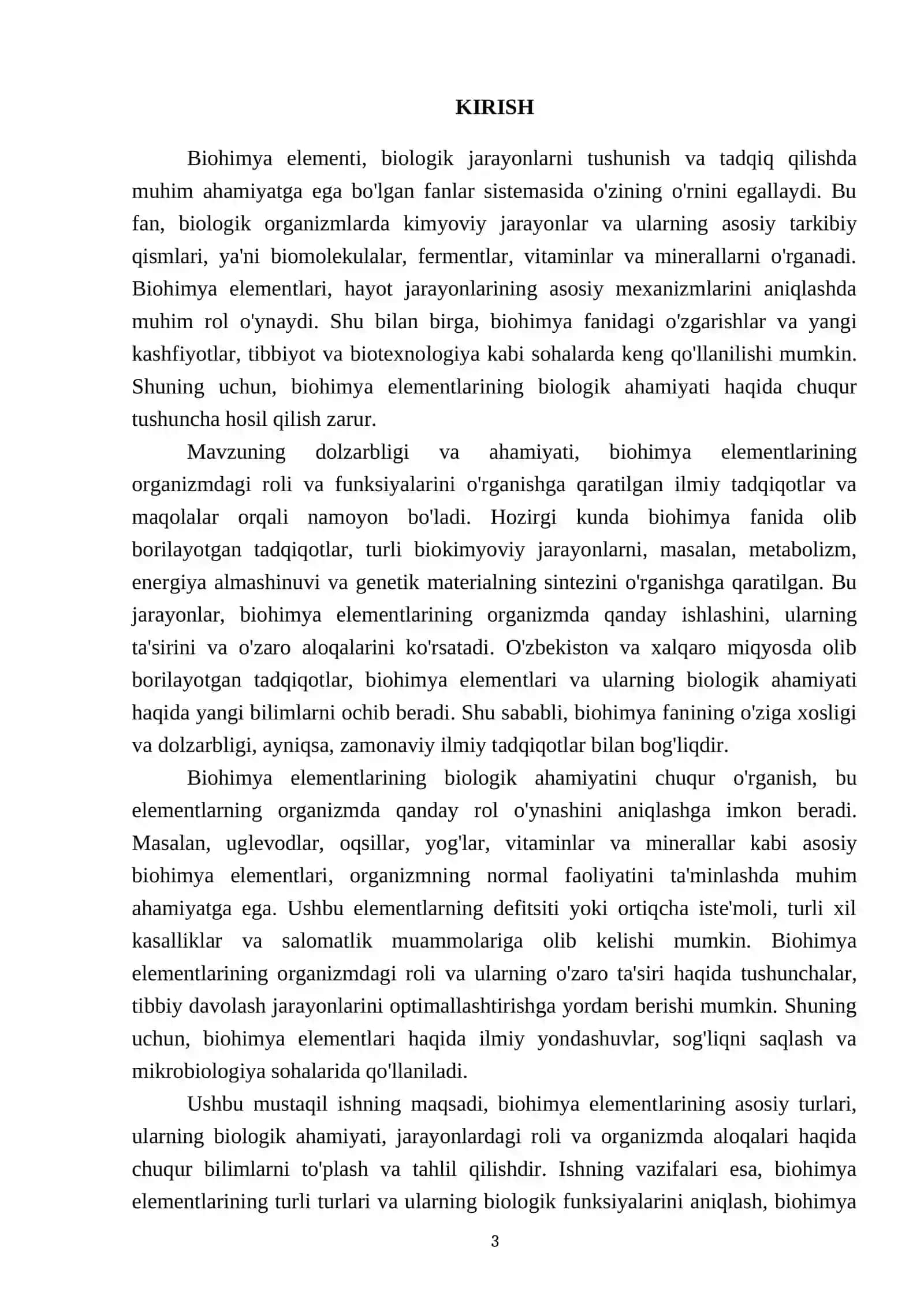 Biohimya faning bolimlari Biohimya elementlari 3