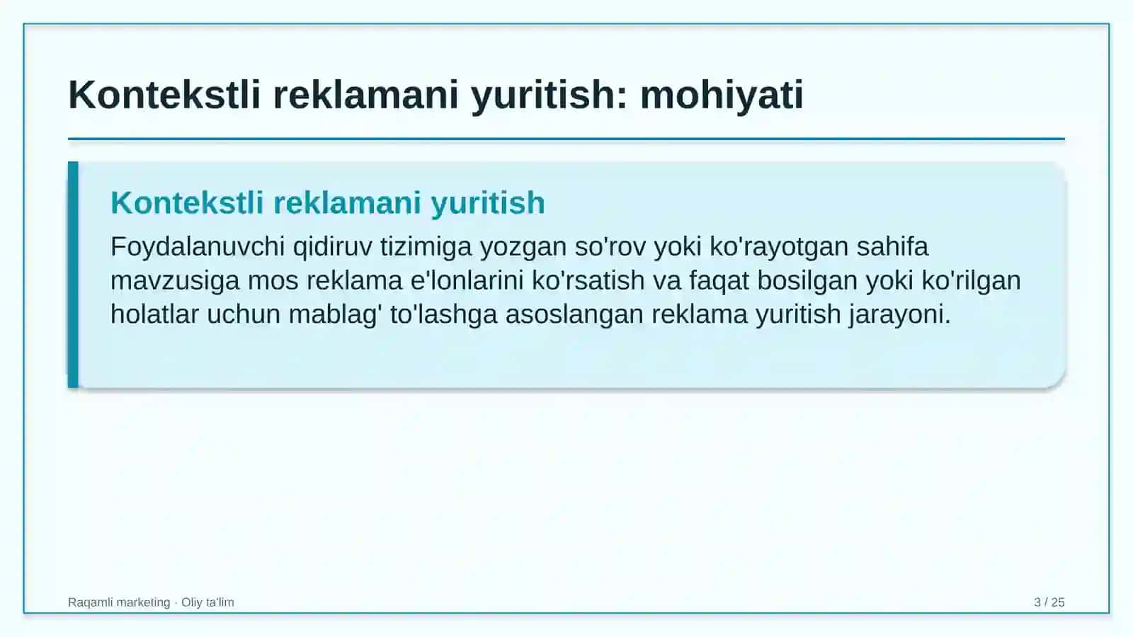 Kontekstli reklamani yuritish: mohiyati 3