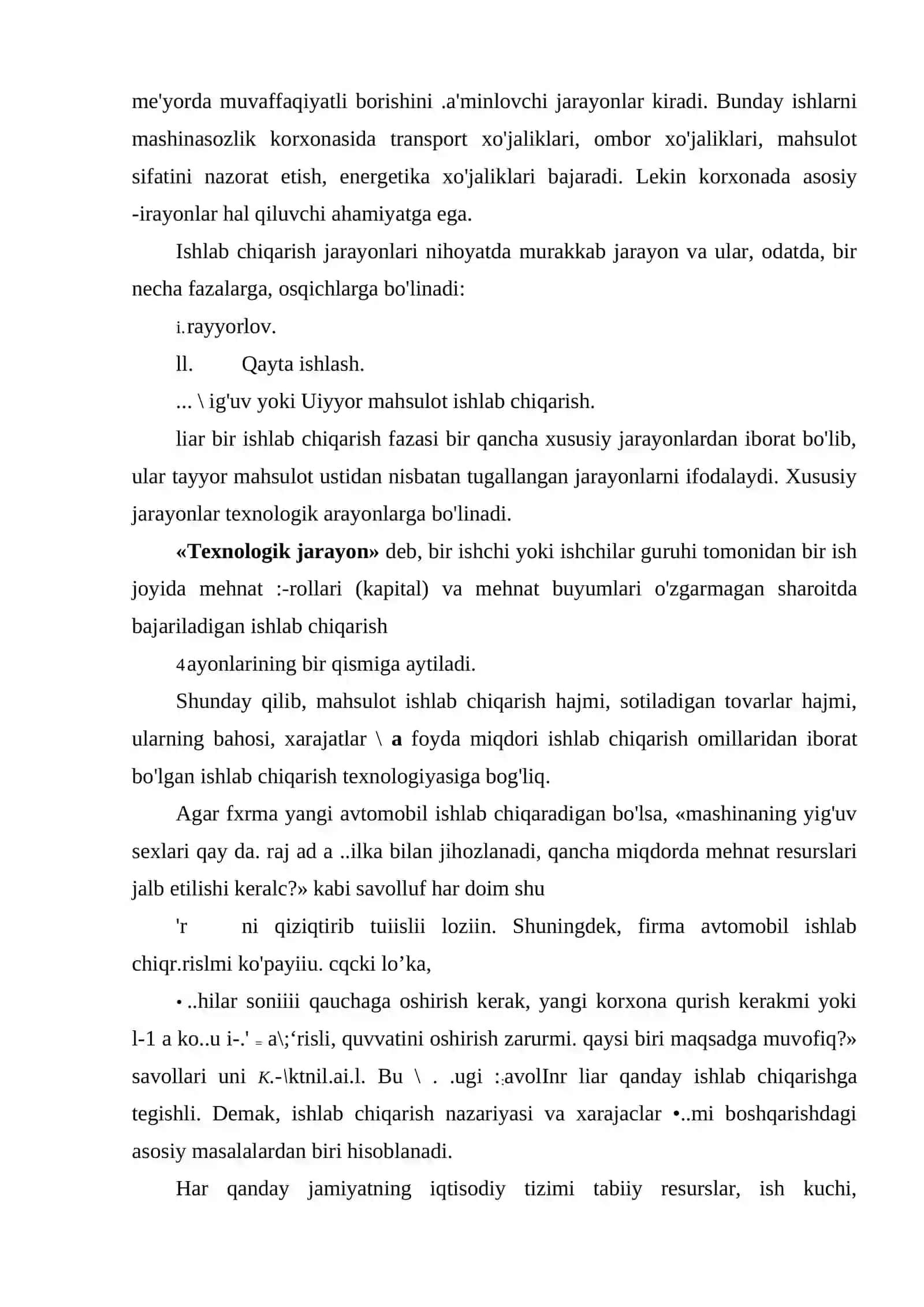 Ishlab chiqarish jarayoni va uni tashkil etish 3
