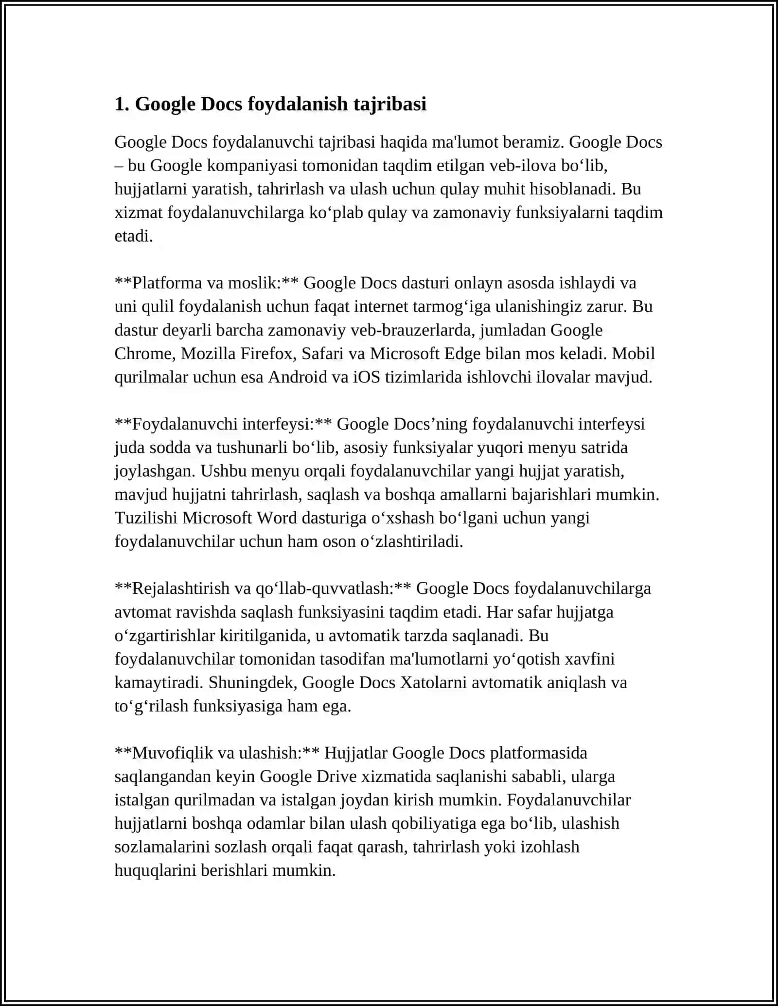GOOGLE ASBOB-USKUNALARI VA SERVISLARIDAN FOYDALANISH AXBOROT RESURSLARINI YARATISH VA LOYIHALASH 3