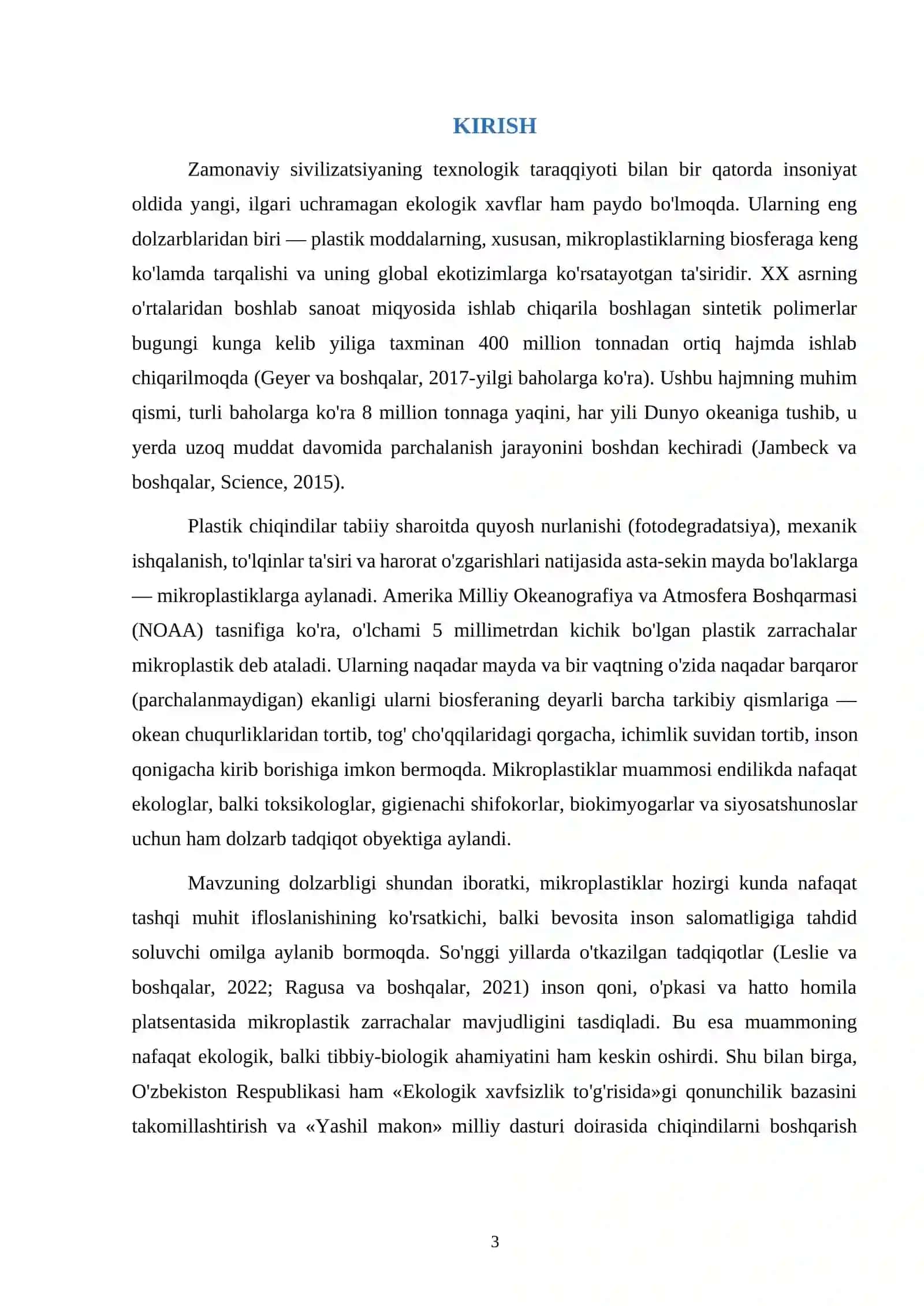 Mikroplastiklarning biosferaga ta'siri 3