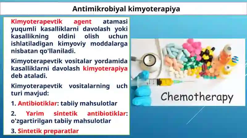 Kimyo terapiya va antibiotiklar 3