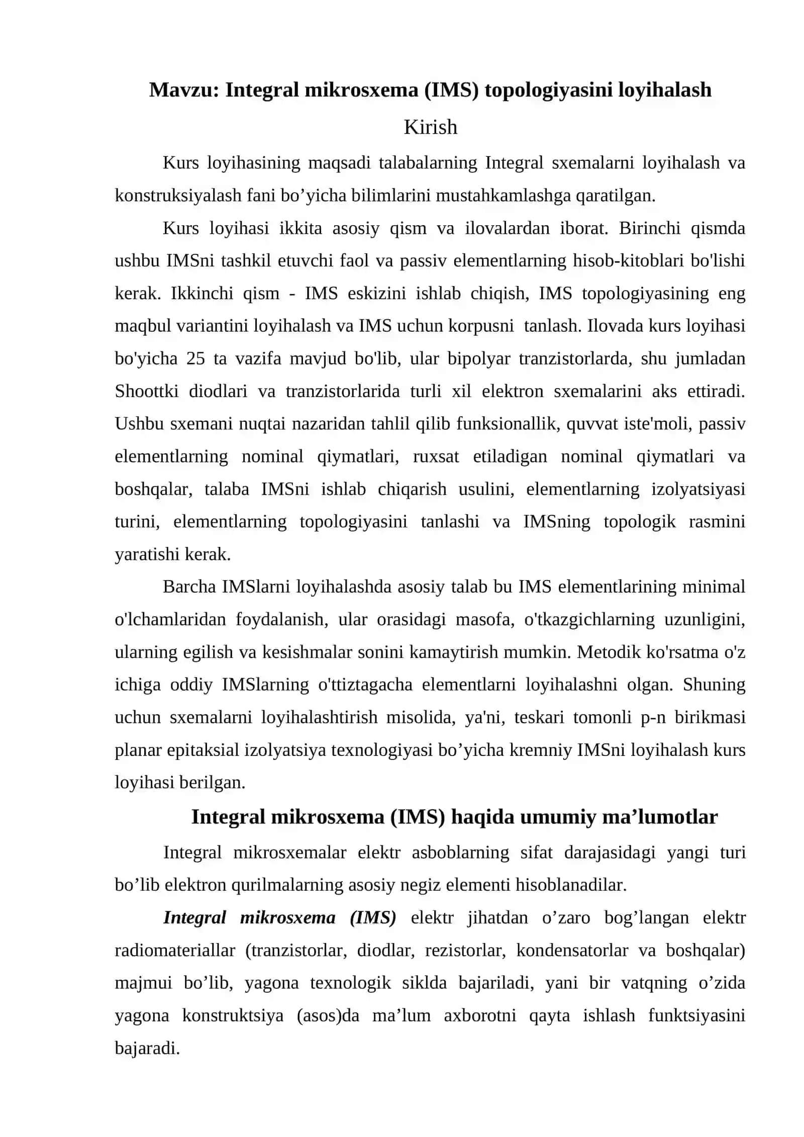 Bipolyar IMS topologiyasini loyihalash kursi 3