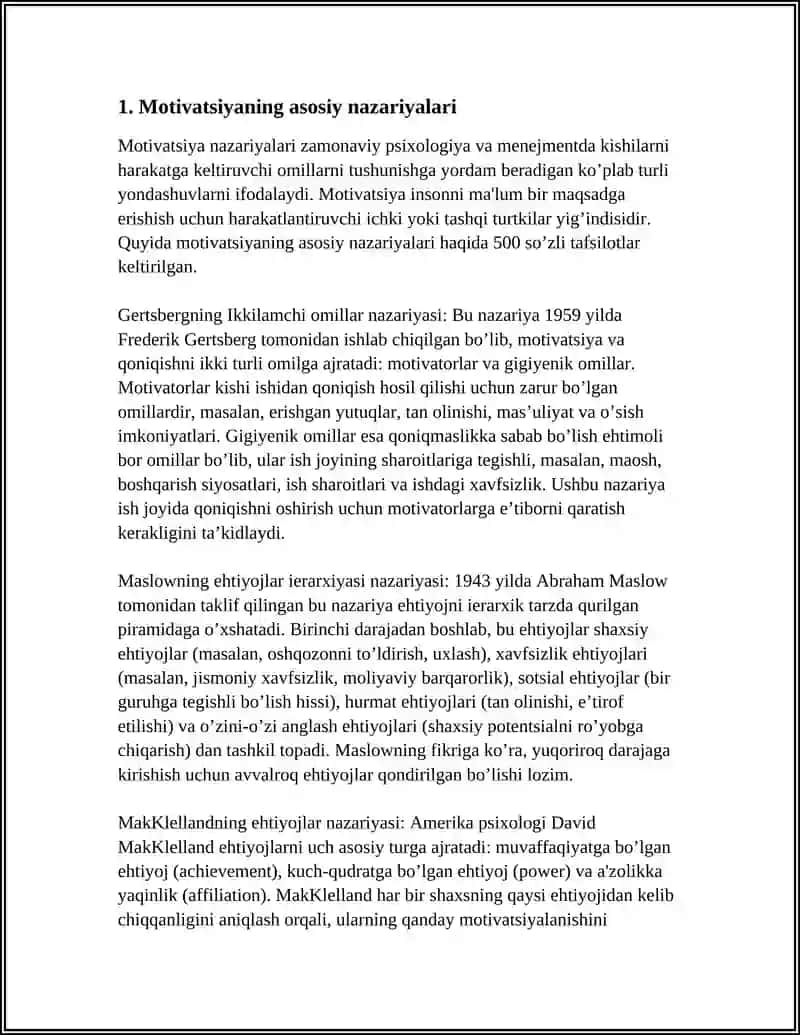 INSON MOTIVATSIYASINING VAZIYATLILIK VA SHAXSLILIK JABHALARI 3