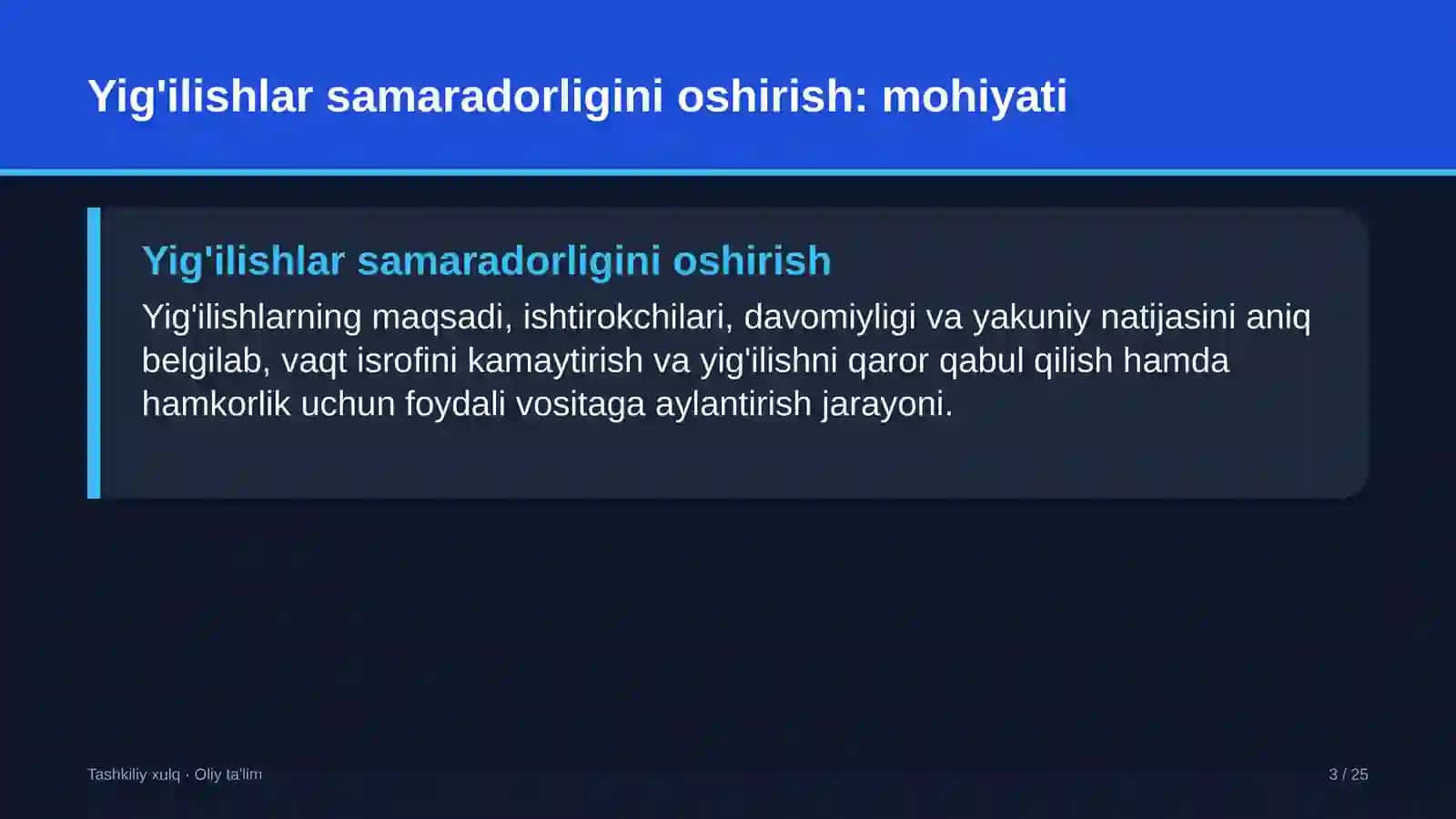 Hosting provayderlarida yig'ilishlar samaradorligini oshirish 3