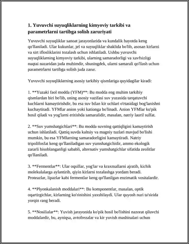 YUVUVCHI SUYUQLIKLARNING PARAMETRLARINI TARTIBGA SOLISH ZARURIYATI VA ULARNI QOʻLLASH USULLARI 3
