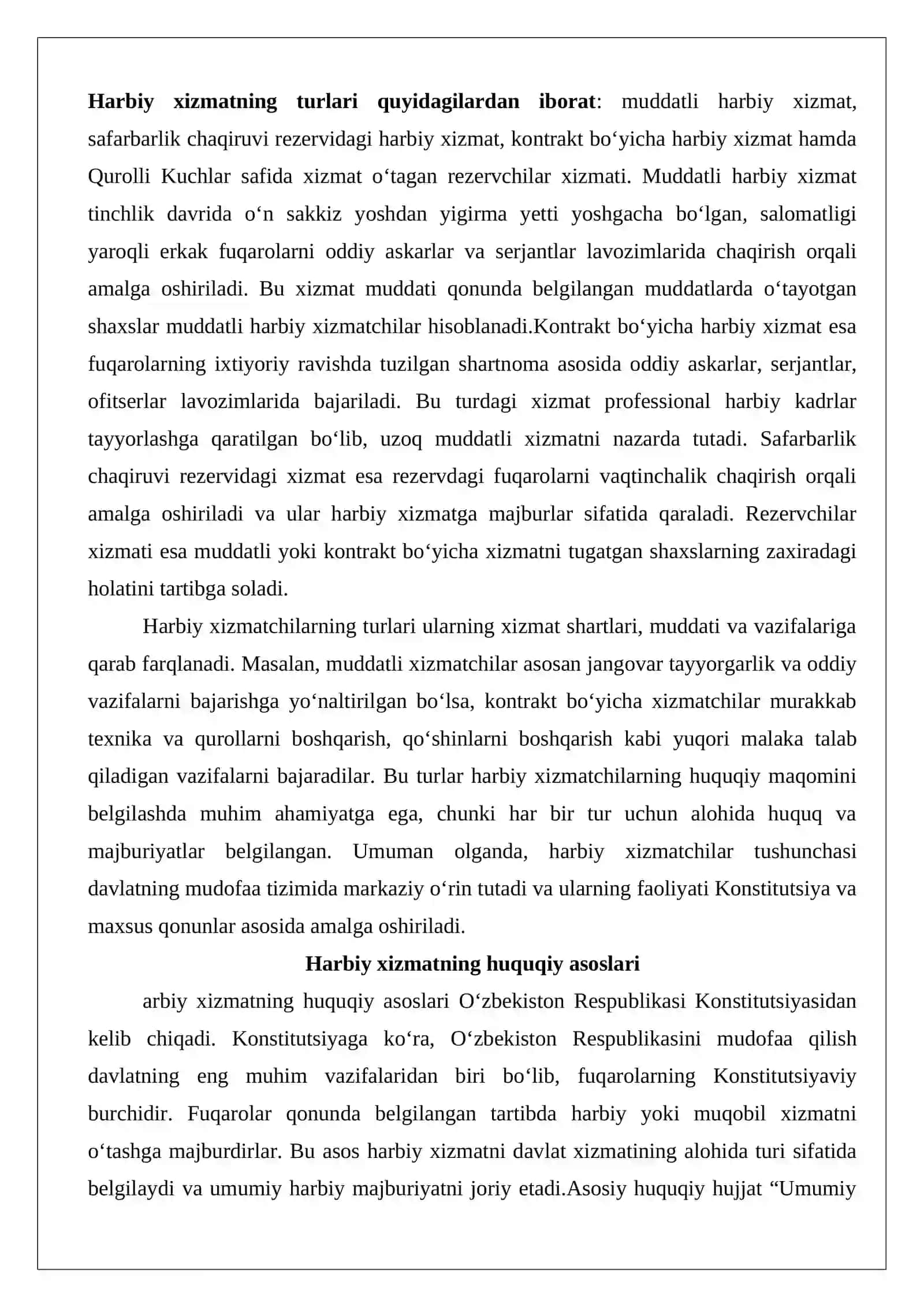 Harbiy xizmatchilar va intizom ustavlari tatbiq etiladigan boshqa shaxslarning javobgarligi 3