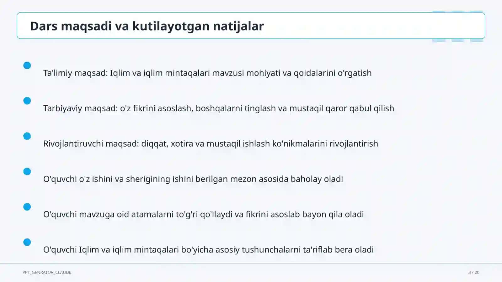 Iqlim va iqlim mintaqalari (6-sinf) 3