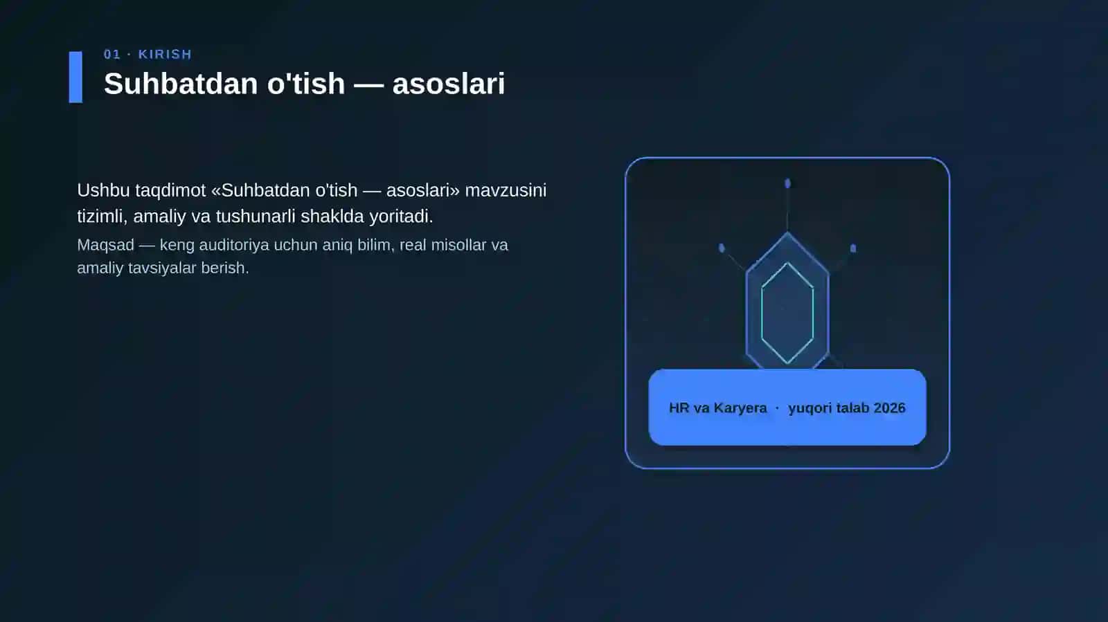 Suhbatdan o'tish — asoslari 3