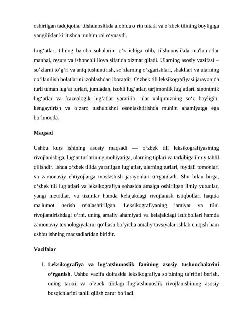 Oʻzbek tili leksikografiyasi. Lug’at turlari va tiplari 3