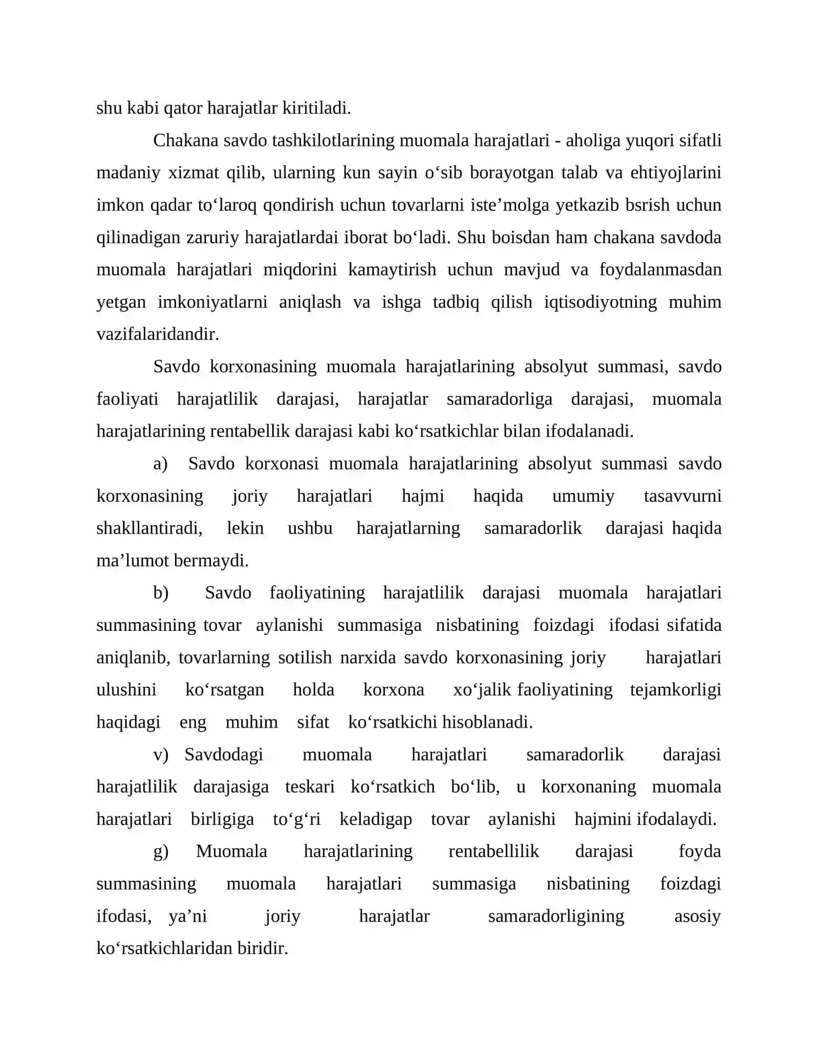 Savdo korxonalari muomala harajatlarini boshqarish 3