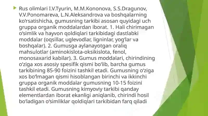 Tuproq organik qoldiqlarning gumusga aylanishi 3
