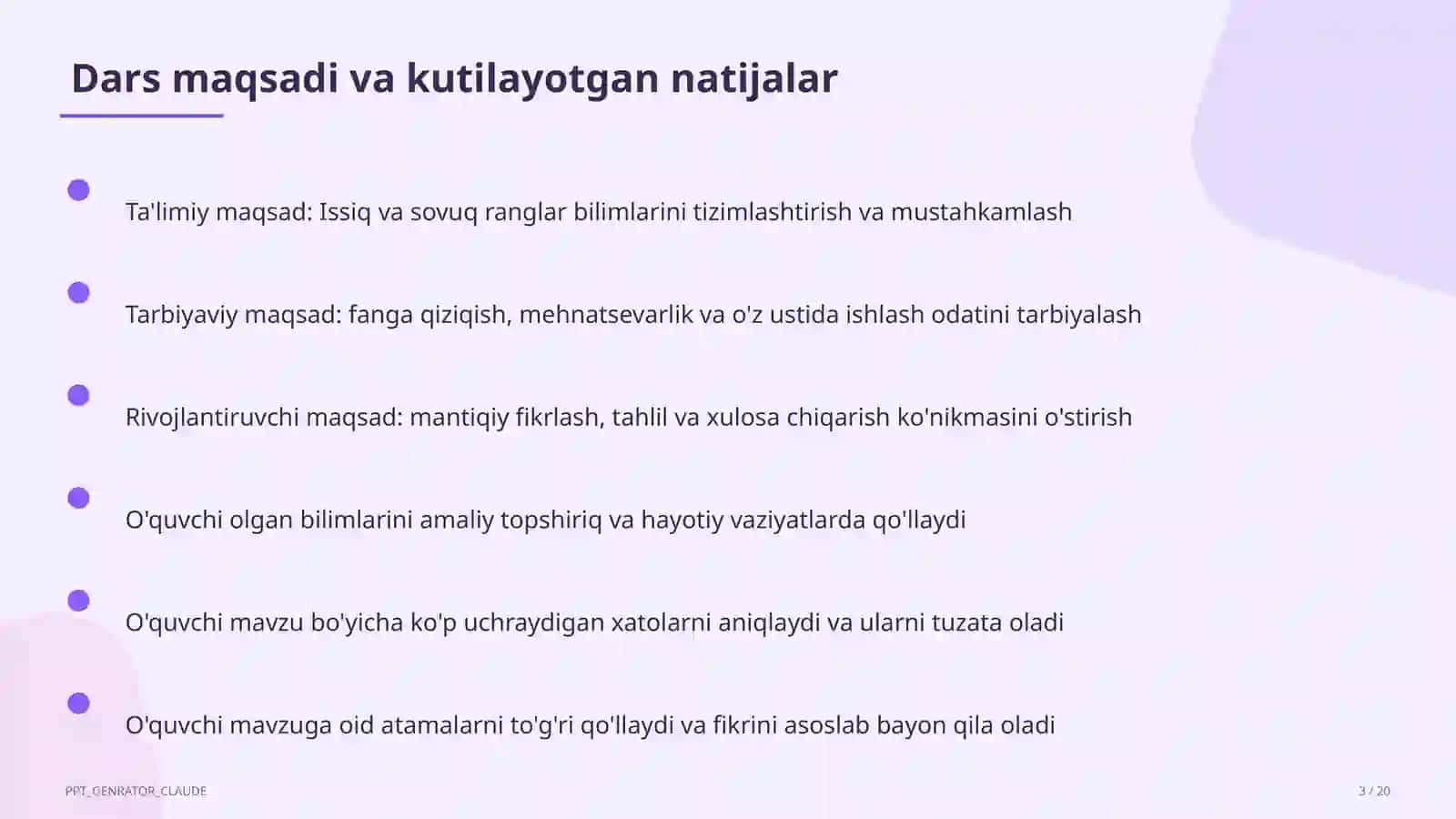 Issiq va sovuq ranglar (2-sinf) 3