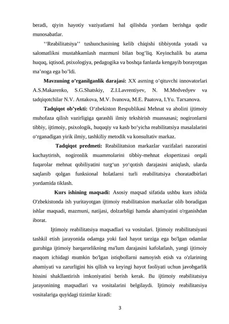 О‘ZBEKISTONDA FAOLIYAT OLIB BORUVCHI IJTIMOIY-REABILITATSION MUASSASALAR 3