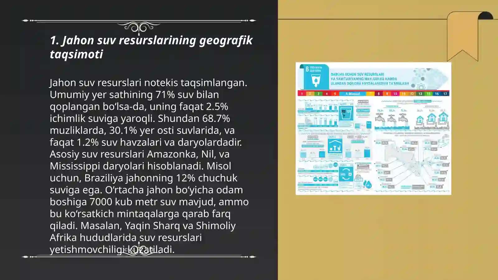Global suv resurslari holati va suv tanqisligi muanmosi 3