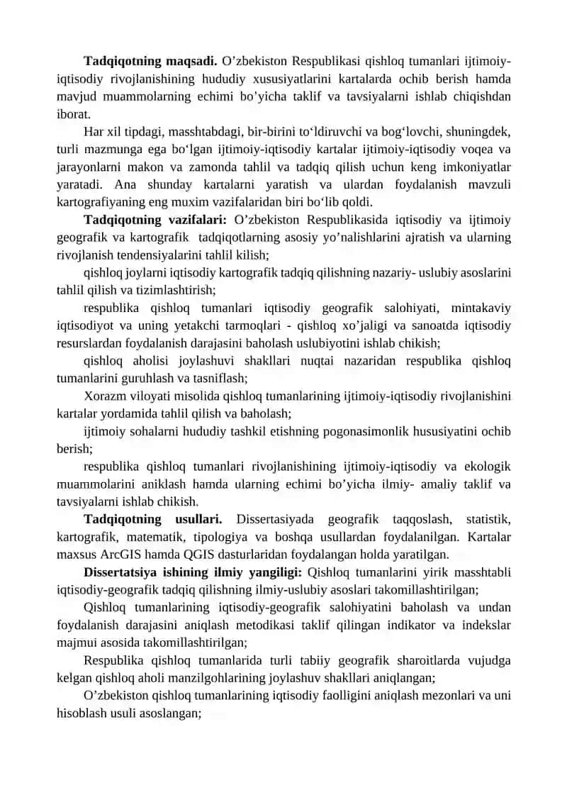 QISHLOQ, MA'MURIY TUMANLARNING YIRIK MASSHTABLI IJTIMOIY-IQTISODIY KARTALARINI TUZISH 3