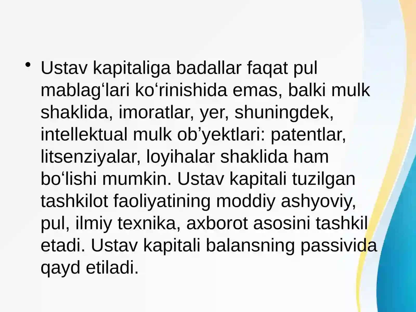 ustav kapitalining shakllanishi va ichki audit 3