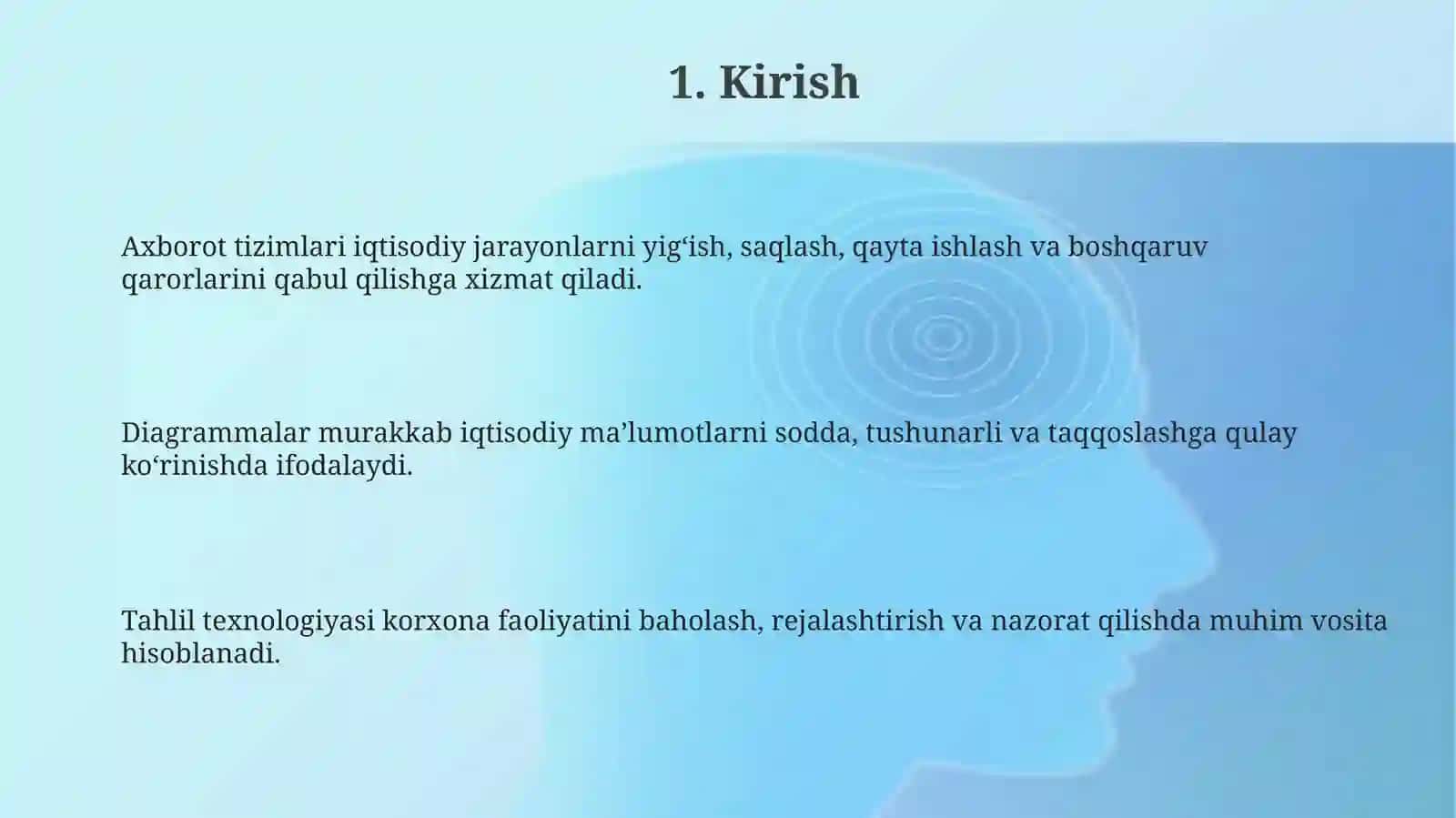 Axborottizimlari va diagrammalar yordamida iqtisodiy axborotni tahlil qilish texnologiyasi 3