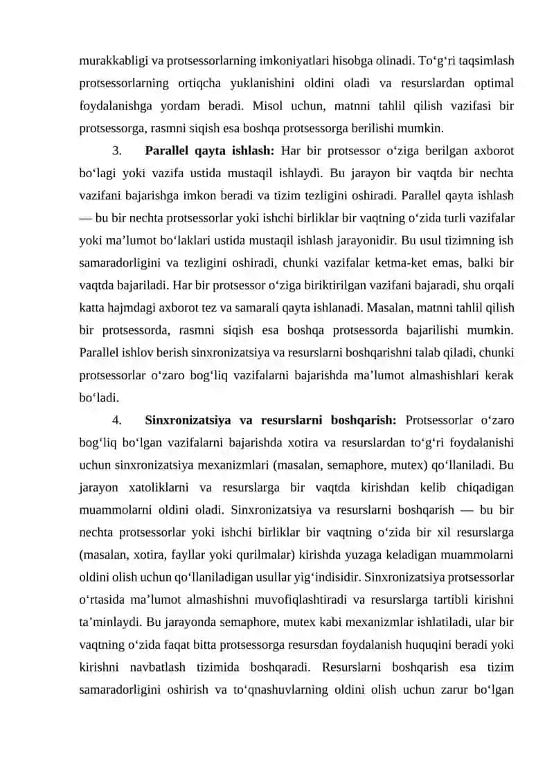Axborotga multiprosesorlik ishlov berish 3