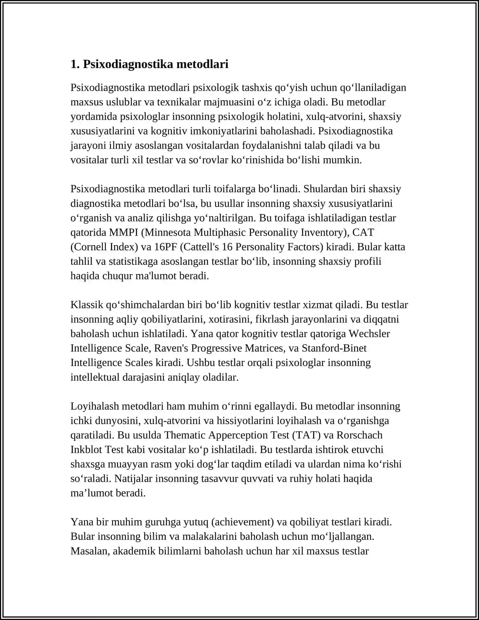 PSIXODIAGNOSTIKA FAN VA AMALIY FAOLIYAT SIFATIDA 3