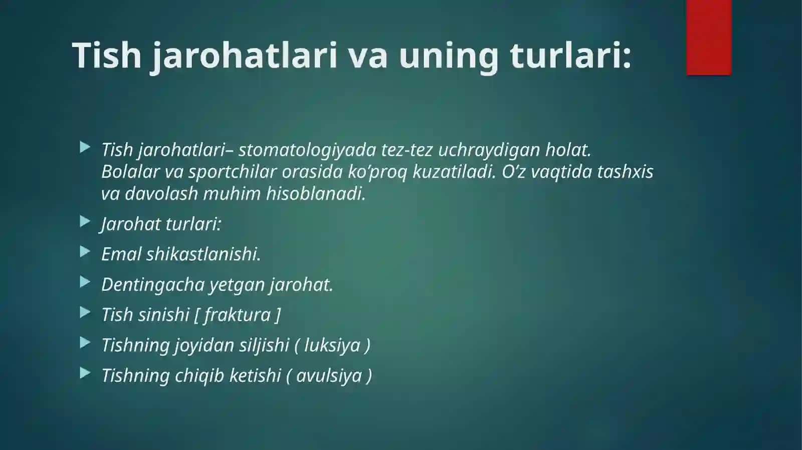 tish jarohati kilinkasi tashxislash davolash 3