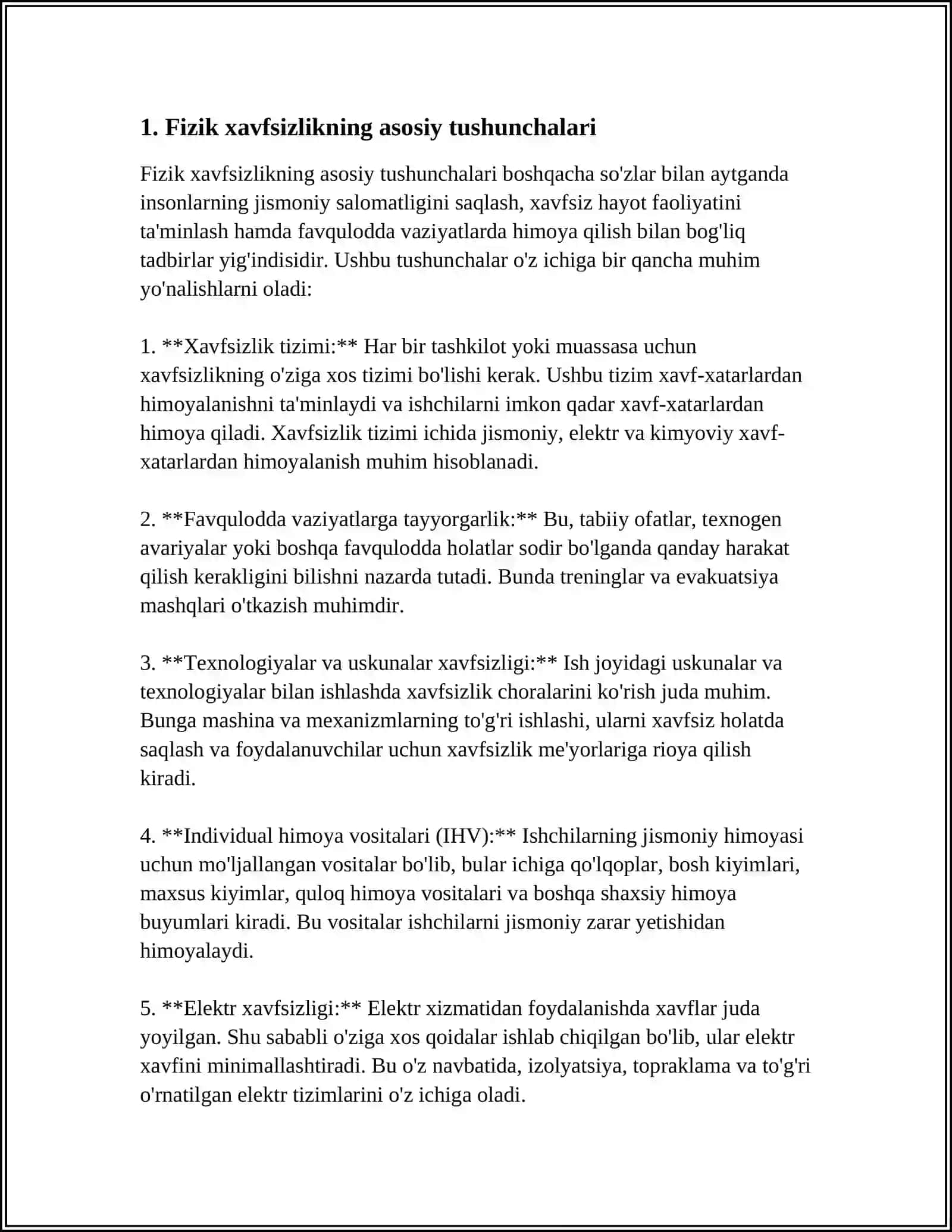 FIZIK XAVFSIZLIKKA TA'SIR QILUVCHI FAKTORLAR 3