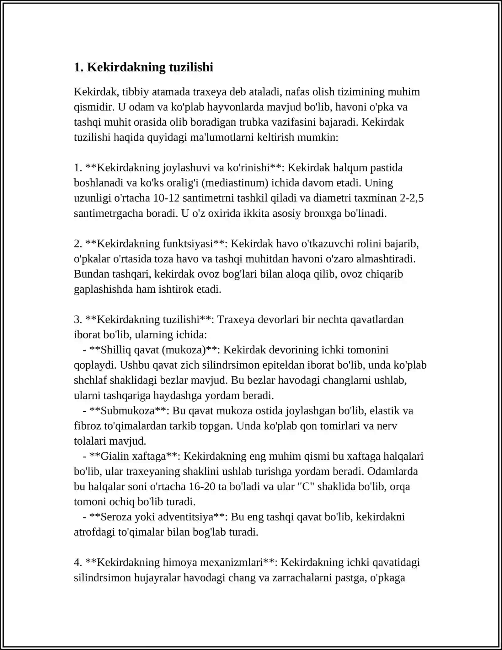 KEKIRDAK, OʻPKA, PLEVRA, KOKS ORALIGʻI 3