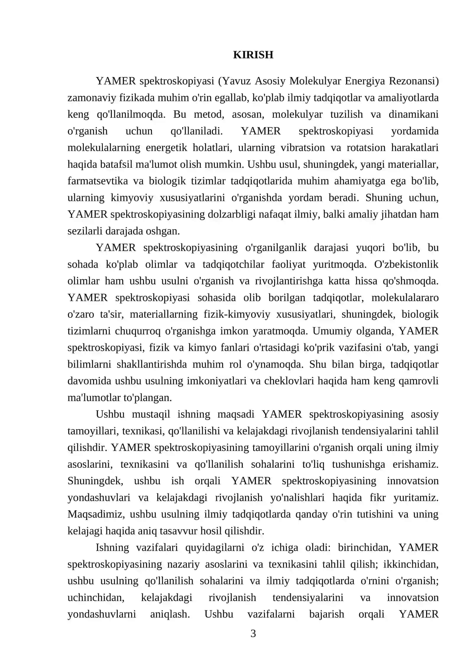 YAMER spektroskopiyasi 3