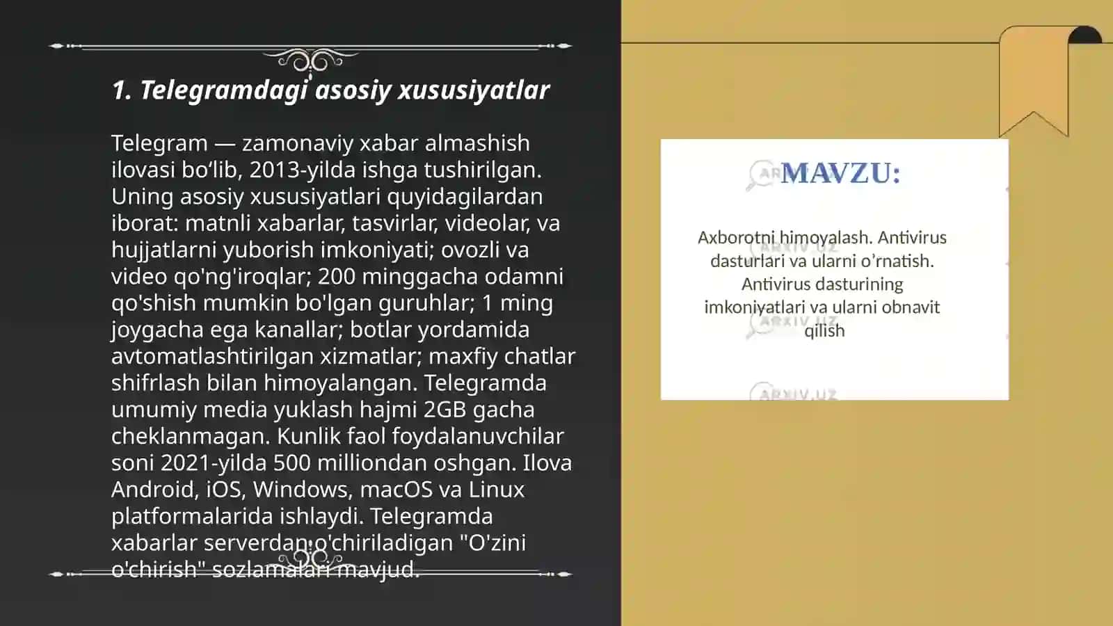Telegramdagi asosiy xususiyatlar 3