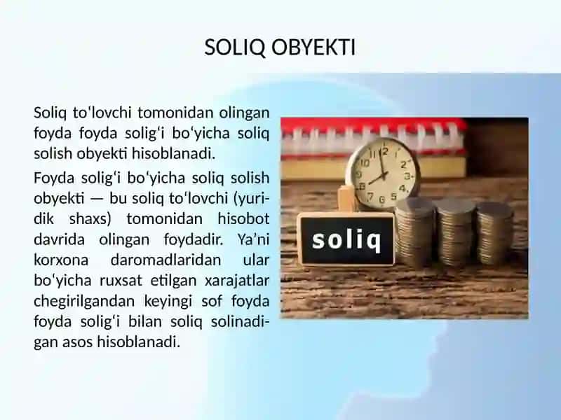 YURIDIK SHAXSLARDAN OLINADIGAN FOYDA SOLIG’I 3