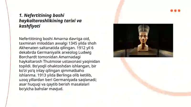 Nefertitining boshi haykaltaroshlik 3