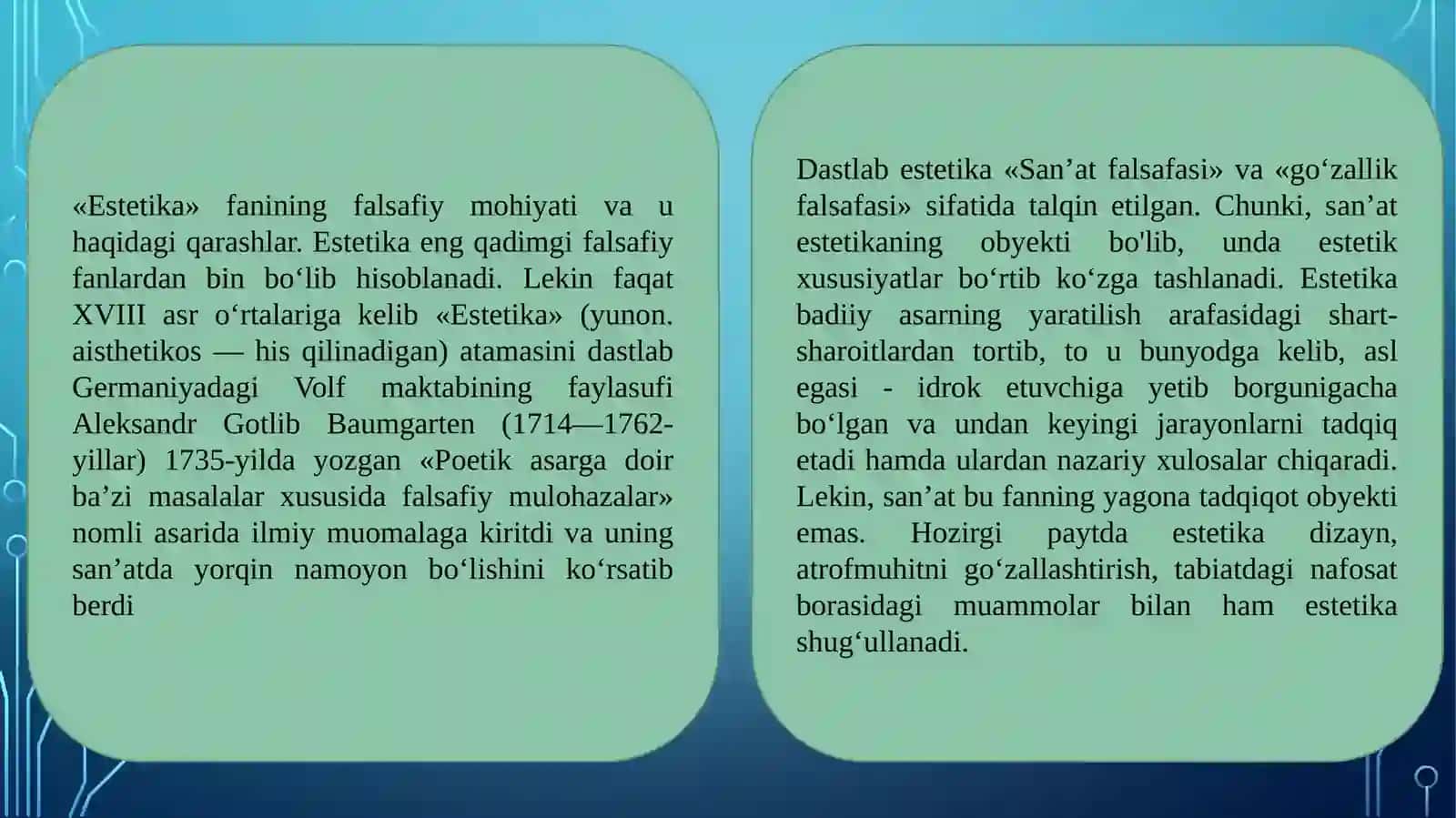 Nafosat falsafasi (estetika) 3