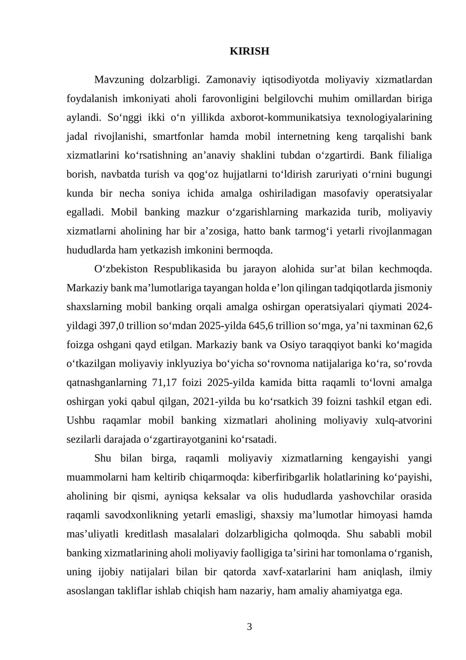 MOBIL BANKING XIZMATLARINING AHOLI MOLIYAVIY FAOLLIGIGA TA’SIRI 3