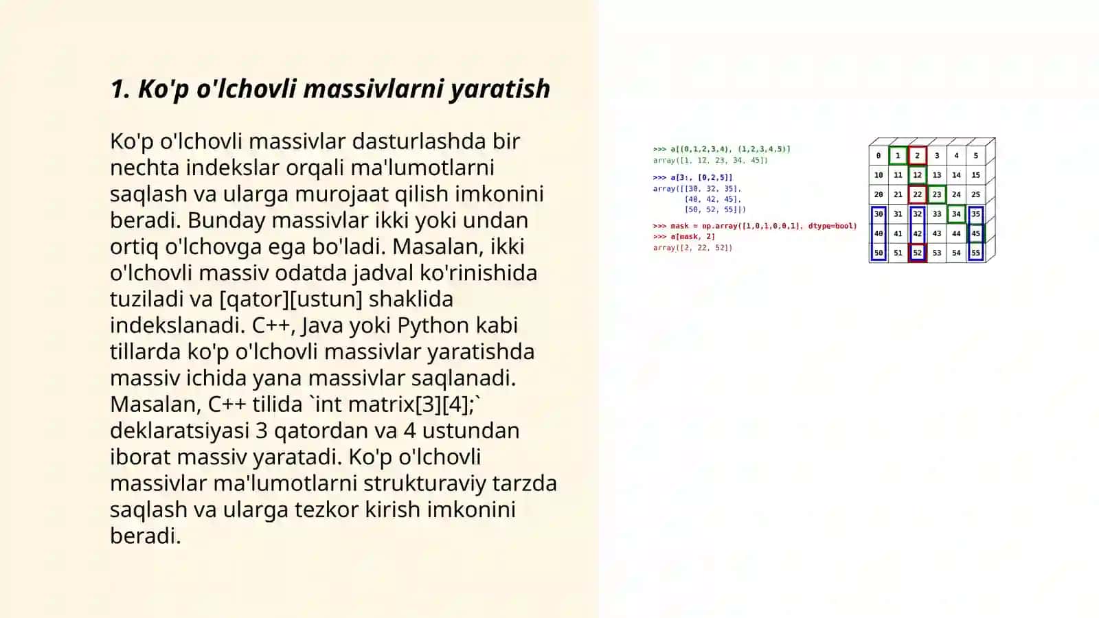 NumPy kutubxonasi 3