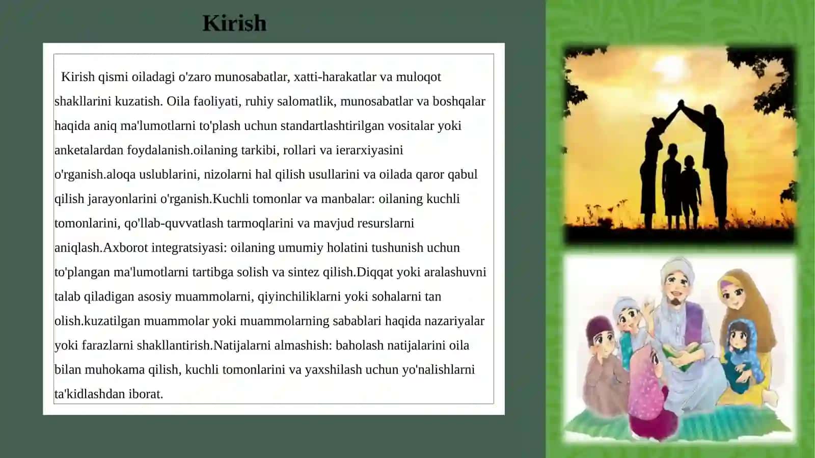 Oilalarda baholashni o’tkazish,baholash bosqichlari 3