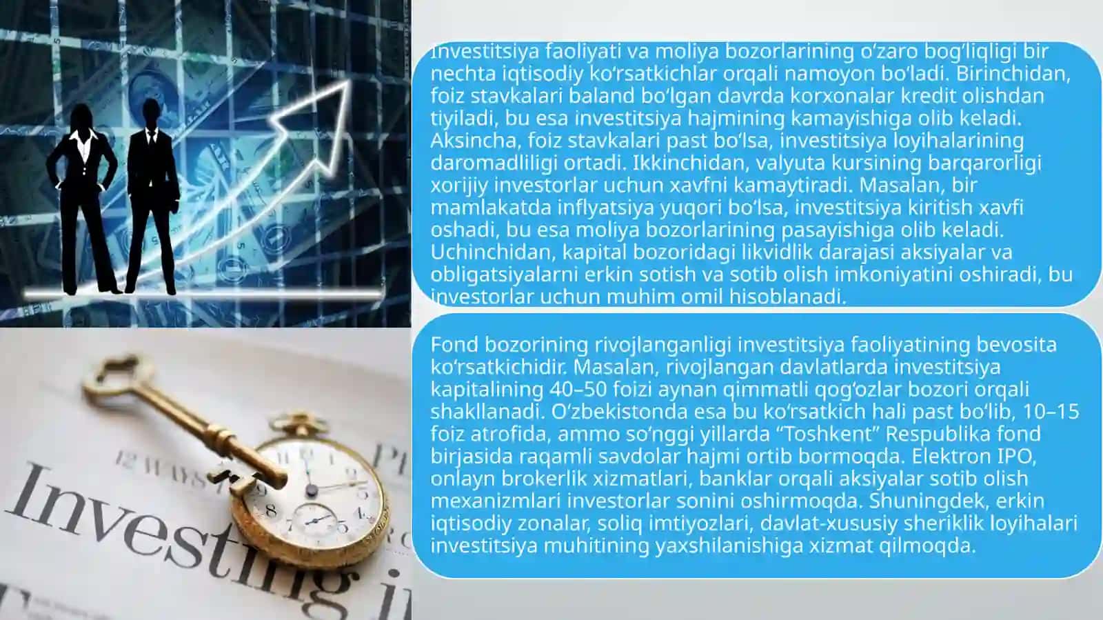 Investitsiya faoliyati va moliya bozorlarining o’zaro bog’liqligi 3