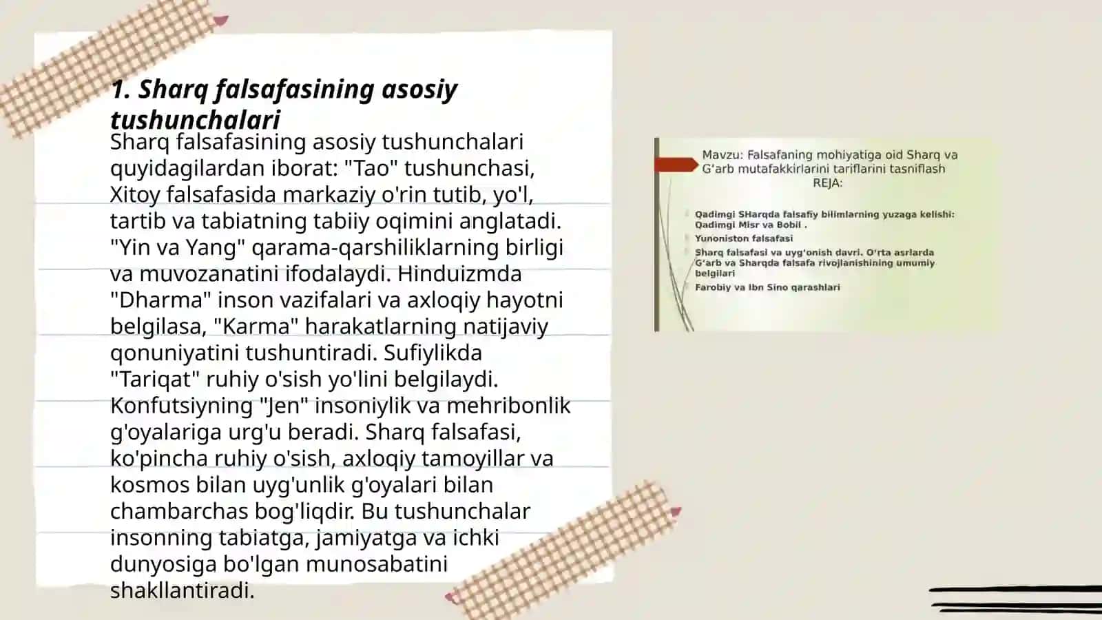 Falsafaning mohiyatiga oid Sharq va G‘arb falsafasi mutaffakirlari tarifini tasniflash 3