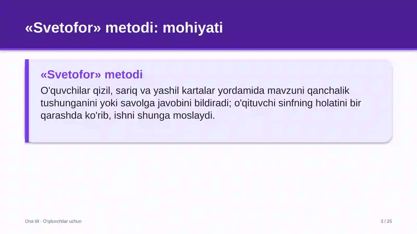 ona tili darslarida svetofor metodidan foydalanish 8086 3