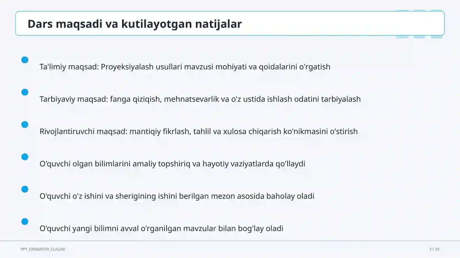 Proyeksiyalash usullari (8-sinf) 3