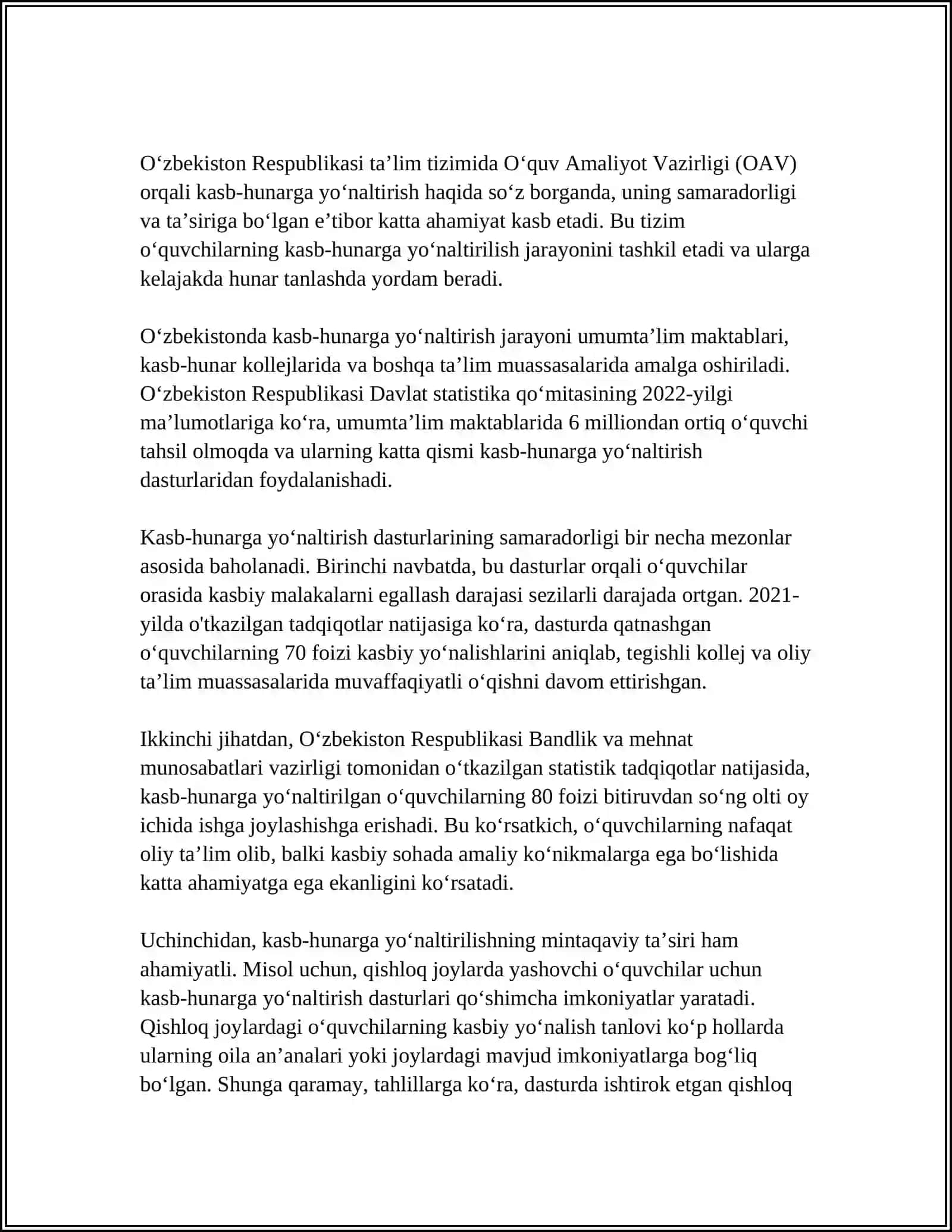 O‘QUVCHILARNI KASB -HUNARGA YO‘NALTIRISHDA OMMAVIY AXBOROT VOSITALARI O‘RNI 3