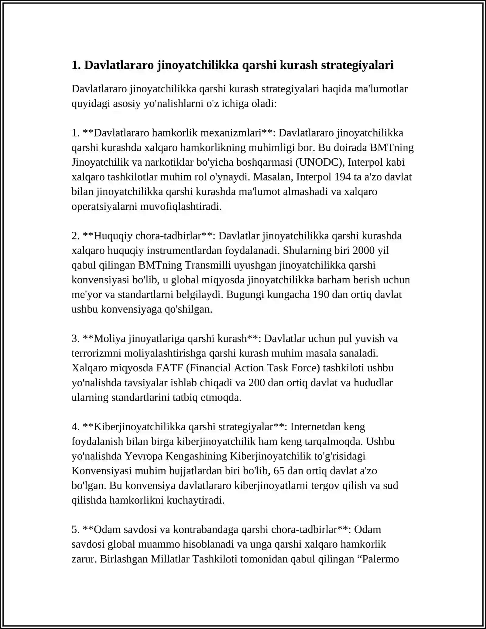 DAVLATLARNING ODDIY VA UMUMIY JINOYATCHILIK BILAN KURASH SOHASIDAGI HAMKORLIGI 3