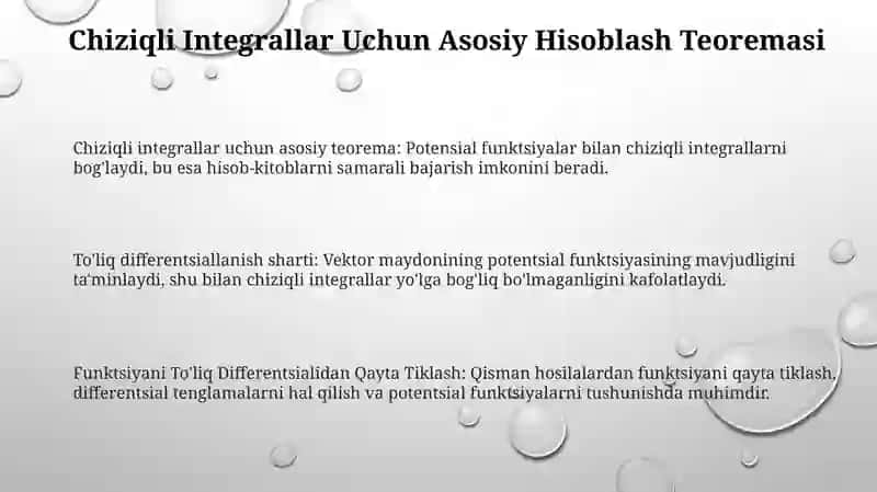 To'la differensiyallik sharti 3