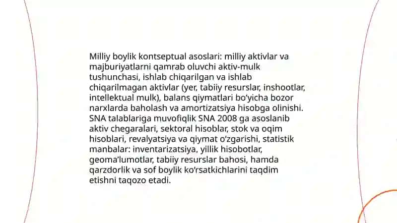 Milliy hisob tizimida milliy boylikni statistik o‘rganish 3