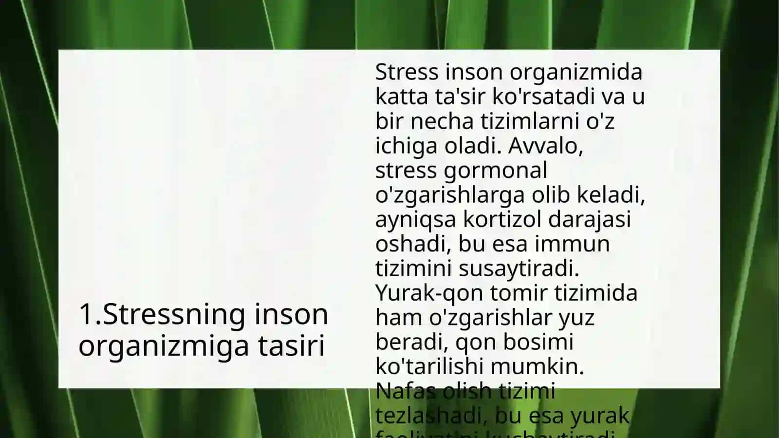 Stressning inson hayotiga tasiri 3