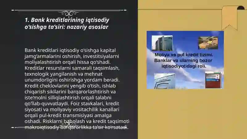 Bank kreditlari va ularning iqtisodiy o‘sishga ta’siri 3
