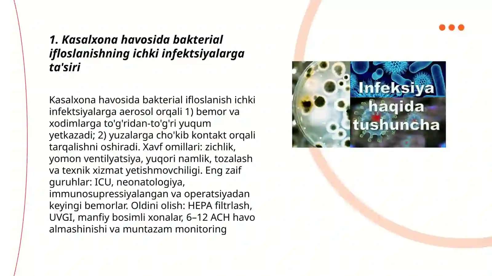 Kasalxona havosida bakterial ifloslanishning ichki infektsiyalarga ta'siri 3