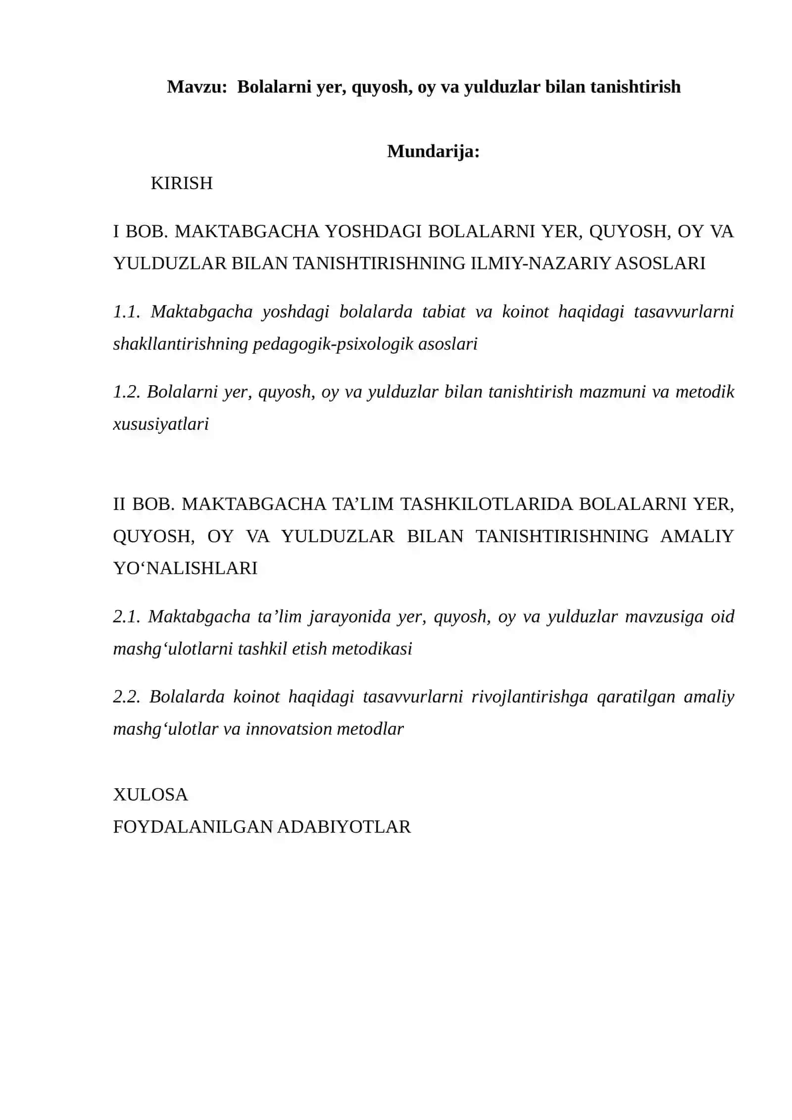 Bolalarni yer, quyosh, oy va yulduzlar bilan tanishtirish 3